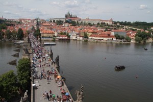 The Prague bridge and castle