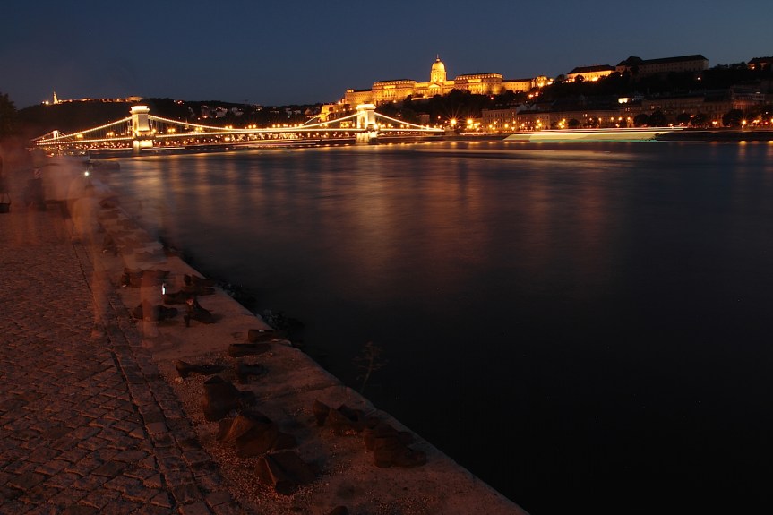 In the harsh winter of 1944 despite the fact he did not have a Jewish name and had married into a catholic family Miklós was rounded up along with others from the ghetto by the ruling Arrow Cross Party for Jewish activities. Like many before him and many more after him he was forced to strip naked on the banks of the Danube and face the river; a firing squad then shot the prisoners at close range in the back so that they fell into the river to be washed away. This was a common practice that occurred during 1944-1945. Sculptors Gyula Pauer and Can Togay have created a moving memorial to these Holocaust atrocities that sits in front of the magnificent Parliament building on the edge of the river. What visitors will see are 60 pairs of rusted period shoes cast out of iron. Different sizes and styles reflect how nobody was spared from the brutality of the Arrow Cross militia (the shoes depict children, women, businessmen, sportsmen etc.).